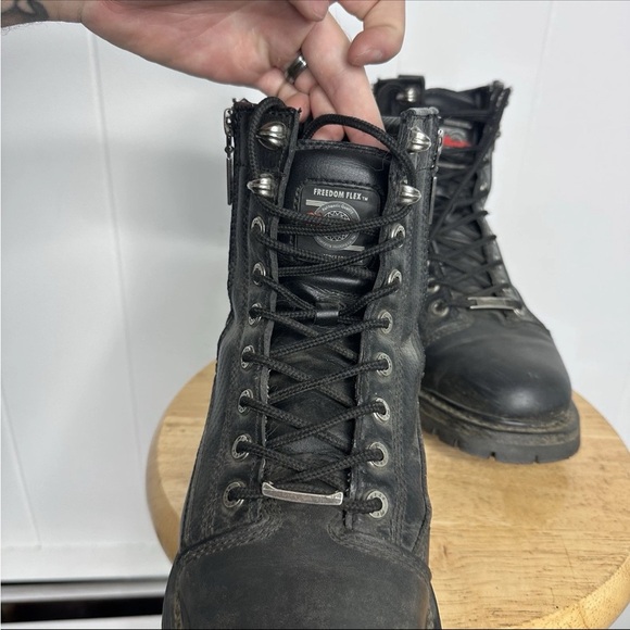 Milwaukee Motorcycle Boots Womens 9C Biker Accelerator Side Zip Freedom Flex - Picture 9 of 12